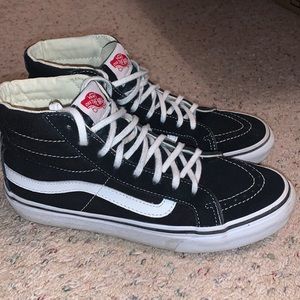 Black/white high top vans